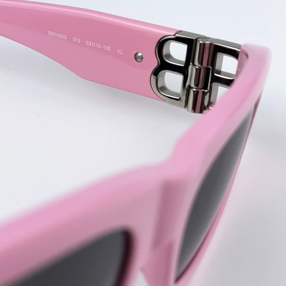 SALE! NEW Balenciaga BB0095S 013 Pink Silver Grey Cat Eye Unisex Sunglasses - Picture 10 of 13